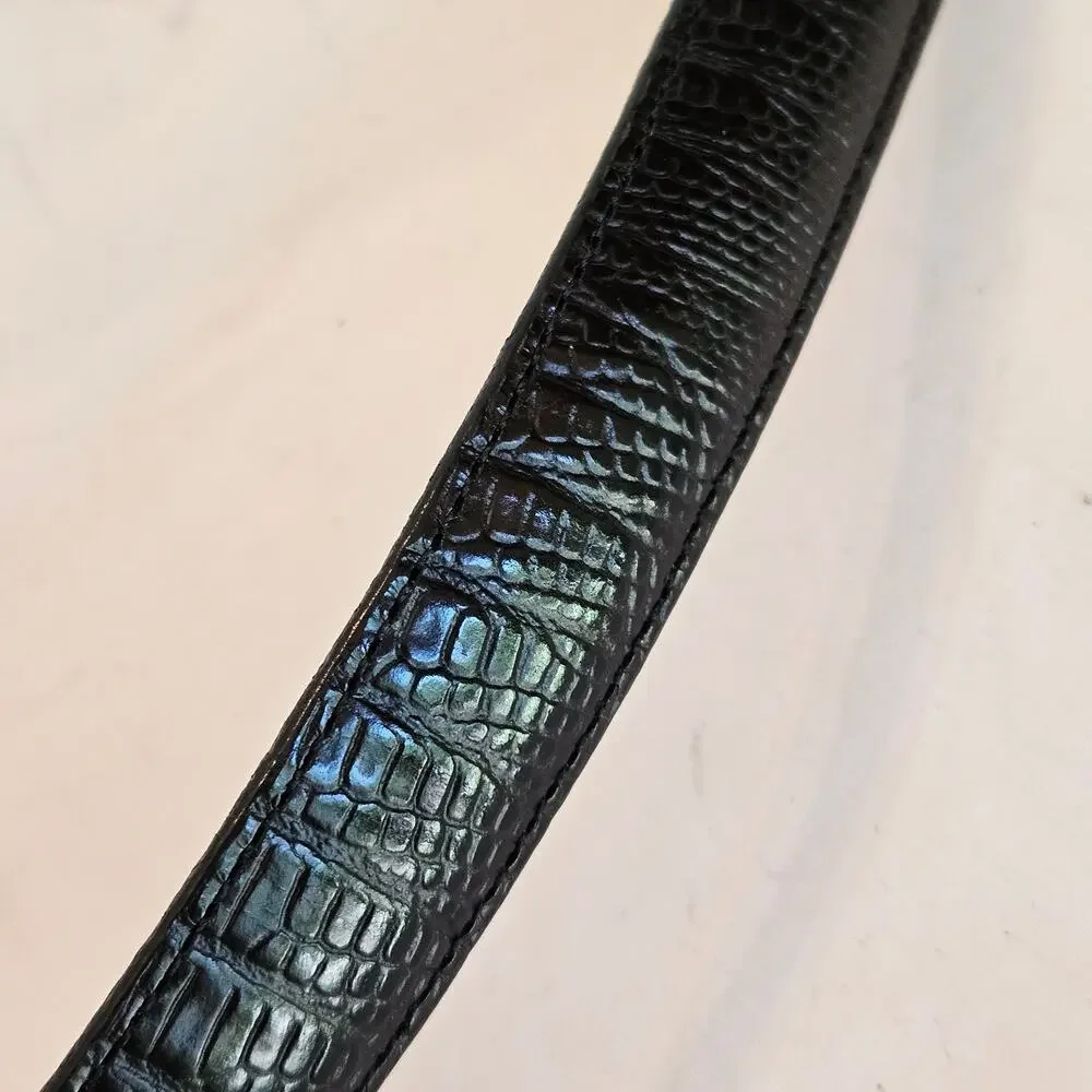 Brighton Vintage Black Leather Statement Belt 1995